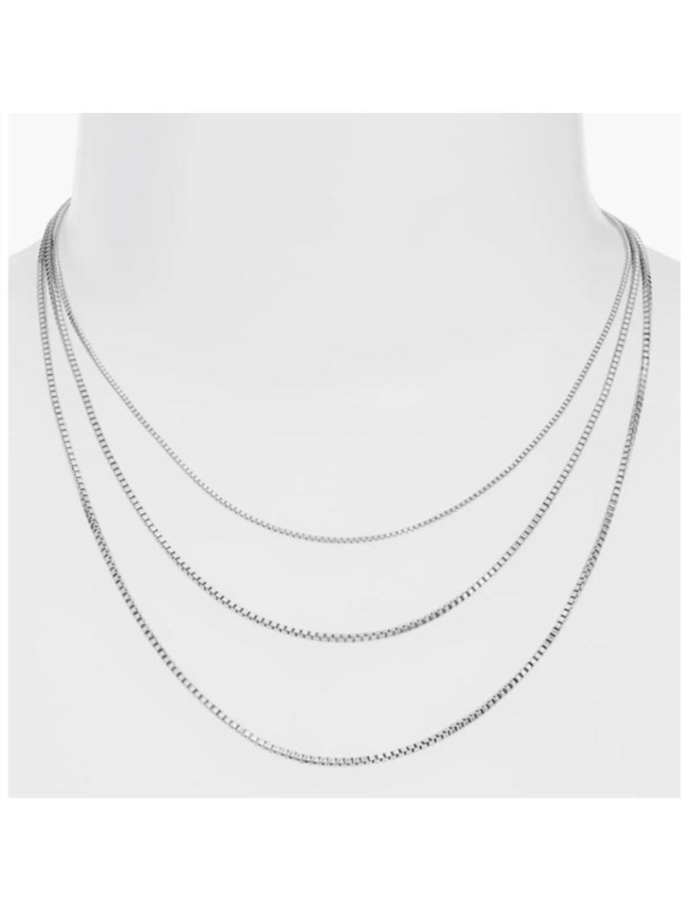 Nordstrom 3-Tier Layered Necklace NWT Rhodium